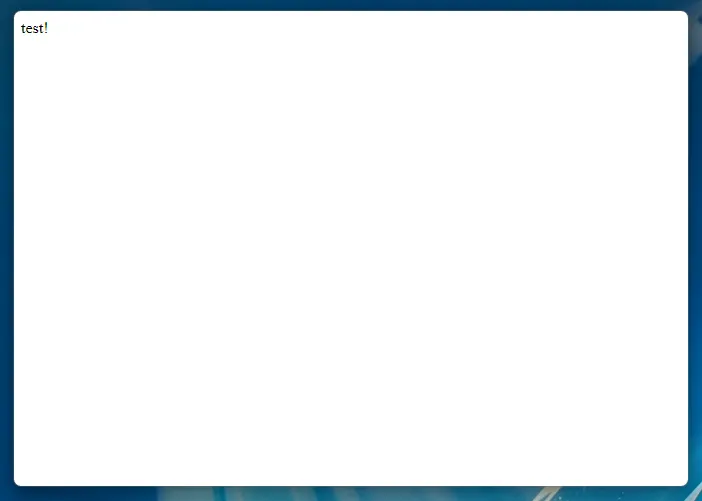 A blank window with a custom titlebar
